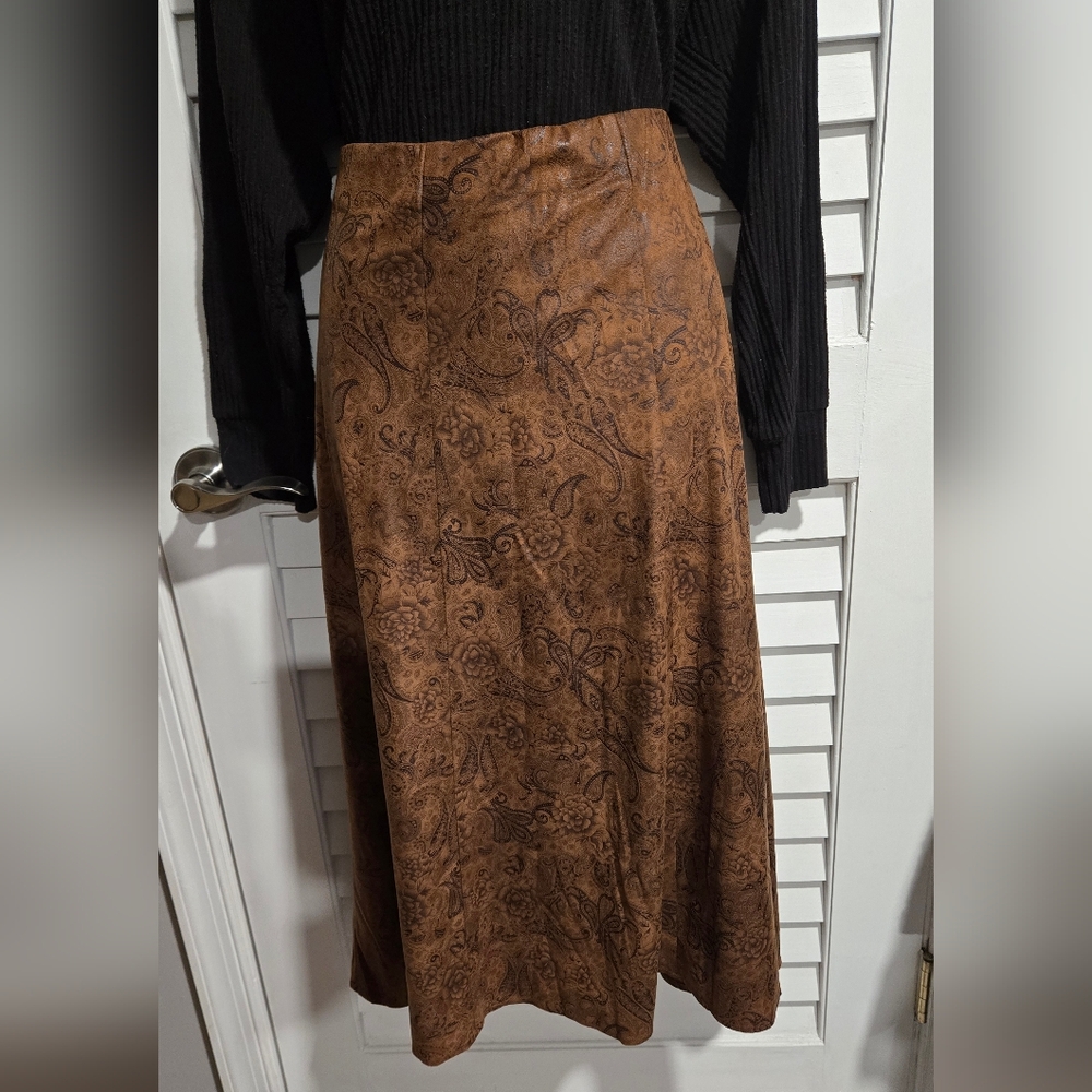 Vintage Christopher & Banks Brown Paisley Skirt - Picture 2 of 10